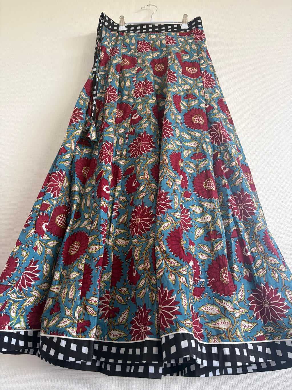 95cmロング丈ガーグラー｜フラワー＆チェック